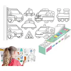 GENERICO - Rollo Papel para Colorear Pintar Adhesivo para Niños 3m