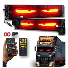 TECNOHOGAR JS - Letrero Pantalla Led Ojos Camion Bus Programable 176x19 Cm