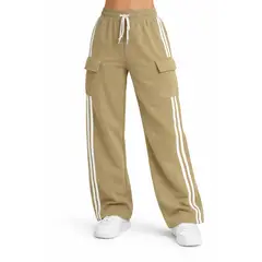 YOGA & GYM - Jogger CARGO Deportivo De Pierna Recta Con Franjas Laterales