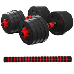 GENERICO - MANCUERNAS 20KG CONVERTIBLES TERMOFORRADO NEGRO