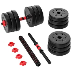 GENERICO - PESAS 20KG AJUSTABLES CEMENTO TERMOFORRADO NEGRO