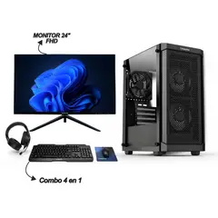 AMD - COMPUTADOR DE ESCRITORIO - RYZEN 5 5600G - 16GB RAM - 512GB SSD - MONITOR 24" FHD