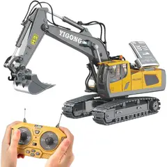 GENERICO - Juguete excavadora a control remoto realista metal