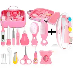 GENERICO - Kit de aseo Bebe 20 piezas completo Recien nacido con estuche Rosa