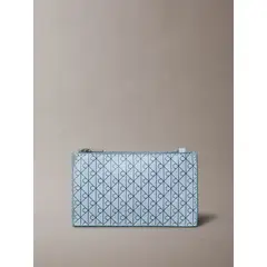 CALVIN KLEIN - Tarjetero azul con cremallera con logo monograma