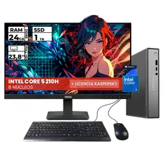 Lenovo - MINI PC INTEL CORE 5 210H 24GB RAM 1TB SSD WINDOWS 11 PRO 24'' FHD