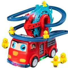GENERICO - Juguete musical carro bomberos rescate de patitos bebe