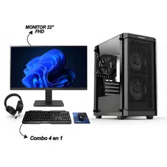 AMD - COMPUTADOR DE ESCRITORIO - RYZEN 5 5600G - 16GB RAM - 1TB SSD - MONITOR 22" FHD