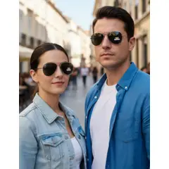 GENERICO - Gafas De Sol Aviador Polarizadas Unisex plateado