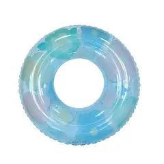 GENERICO - Flotador Inflable Dona Transparente Flores Con Brillos 90cm