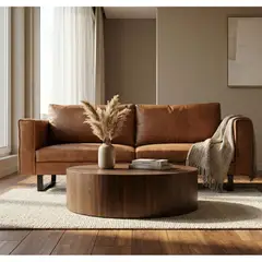 22 GRADOS DECORACION - Mesa de Centro Akenaton Diámetro 70cm Lamina roble