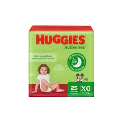 HUGGIES - Pañales Bebé Active Sec Etapa 4 25 Unidades