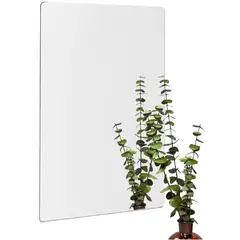 GENERICO - Vinilo Decorativo Efecto Espejo Acrilico Con Adhesivo Para Pared Lamina Forma Rectangular Plateado