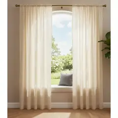 ADVANCE - Cortina En Velo Beige 200 x 210 Dividido