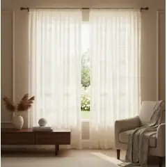 ADVANCE - Cortina En Velo Beige Rayado 200 x 210 Dividido X 2