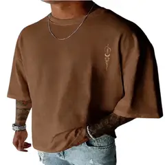 100 - Camiseta De Algodon Color Café