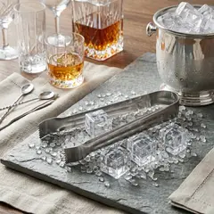 INCAMETAL - Pinzas para Hielo Multiusos Acero Inox 40100-Plateado
