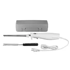 DECORIENTE - Cuchillo Eléctrico Con Tenedor y Estuche 74251-Gris