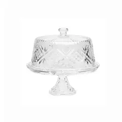 DECORIENTE - Tortera Vidrio Repujado con Tapa OCT-PJ91212-LIID-Transparente