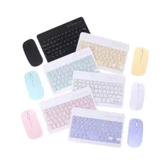 GENERICO - COMBO TECLADO ROSA PASTEL BLUETOOTH