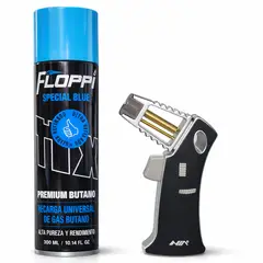 NIA - Soplete Profesional De Gas Butano + 2 Recargadores Negro