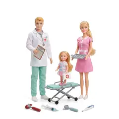 007PLUS - Juego de muñeca enfermera - medico + niño