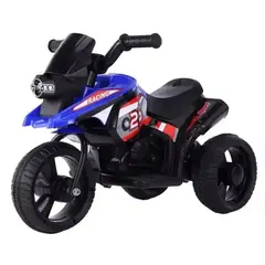 KIDSHOP - Moto Carro Electrico Niños Recargable Montable Trimoto Azul PT604-AZ