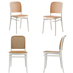 DISTRIONLINE - Set X4 Sillas Solea Redondas Blancas