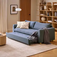 SOFA MARKET - Sofa Cama Cajon Dominica 3 Puestos Tela Colores Varios