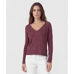 PATPRIMO - Saco Para Mujer Cuello V Color Vino Marca #30330676