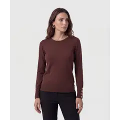 PATPRIMO - Saco Para Mujer Cuello Redondo Color Café Marca #30330678