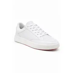 DEPORTIVA - Tenis Hombre Casual Suela Roja Liviano Comodo Bicolor-Blanco