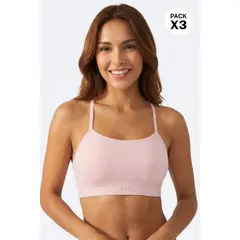 LILI PINK - Top con tecnologia seamless sin costuras paquete x3