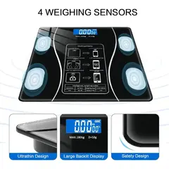 GENERICO - Bascula Digital Personas Bluetooth Usb Color Negro