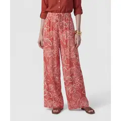 PATPRIMO - Pantalón Fluido Estampado  Para Mujer Naranja