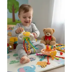 GENERICO - JUGUETE SENSORIAL PARA BEBE. KIT MORDEDOR + SPINNER