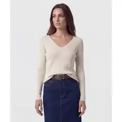 PATPRIMO - Saco Para Mujer Cuello V Color Crema Marca #30330676