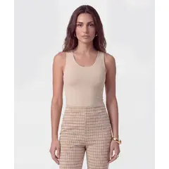 PATPRIMO - Camiseta Para Mujer Manga Sisa Cuello Redondo Color Café Marca #30098214