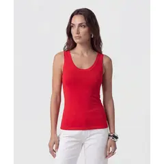 PATPRIMO - Camiseta Para Mujer Manga Sisa Cuello Redondo Color Rojo Marca #30093910