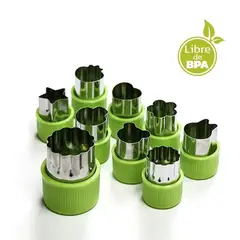 GENERICO - Kit Cortador de Fruta Verdura Figuras Moldes Niños Lonchera