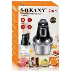 SOKANY - Picatodo Eléctrico 2 En 1 400w 2l Acero Inoxidable