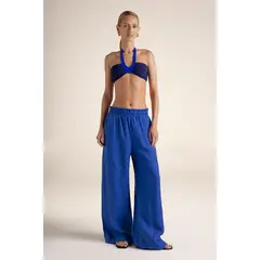 TOUCHE BALNEAIRE - Pantalón en lino con cintura en nido de abeja Ref. 0A24A62