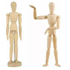 GENERICO - Maniqui Articulado De Madera Modelo Para Dibujar 30 Cm