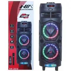 NIA - Torre de Sonido Original 2610 Recargable Micrófono Luces Leds FM 12000w Bluetooth