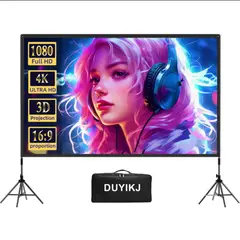 COLME TECHNOLOGY HOME - Telón Pantalla De Proyector Duyikj 100inch Blanco + Soportes