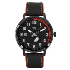 YESS - Reloj Negro Acabados Naranja Para Hombre EA3253-03