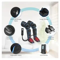 GENERICO - Equipo de Masaje para Piernas con Compresion de Aire y Vibracion Recuperacion Muscular