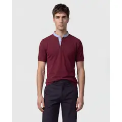 PATPRIMO - Polo Para Hombre Cuello Mao Sin Bolsillo Color Vino Marca 44112812