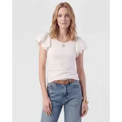 PATPRIMO - Camiseta Para Mujer Manga Corta Cuello Redondo Color Blanco Marca 30093890