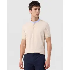 PATPRIMO - Polo Con Cuello Neru Y Pechera  Para Hombre Beige